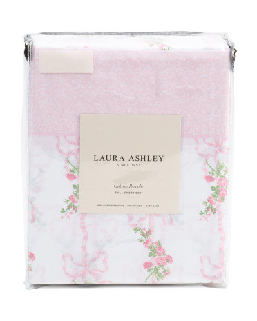 Cotton Percale Floral Ribbon Striped Sheet Set | Bed & Bath | Marshalls | Marshalls