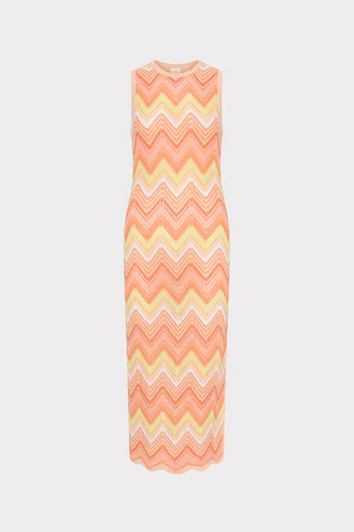 Multi Zig Zag Sleeveless Midi Dress | MILLY