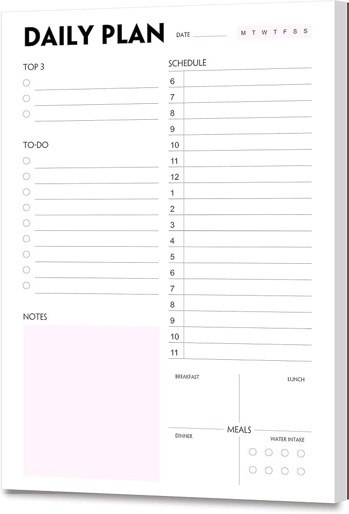 Daily Planner Notepad - A5 Calendar, Scheduler, Organizer with Priority, To Do List, Appointments... | Amazon (US)