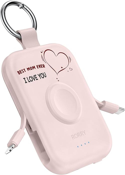 RORRY Portable Charger, 5000mAh Portable Charger Power Bank with Built-in Cables, Travel Keychain... | Amazon (US)