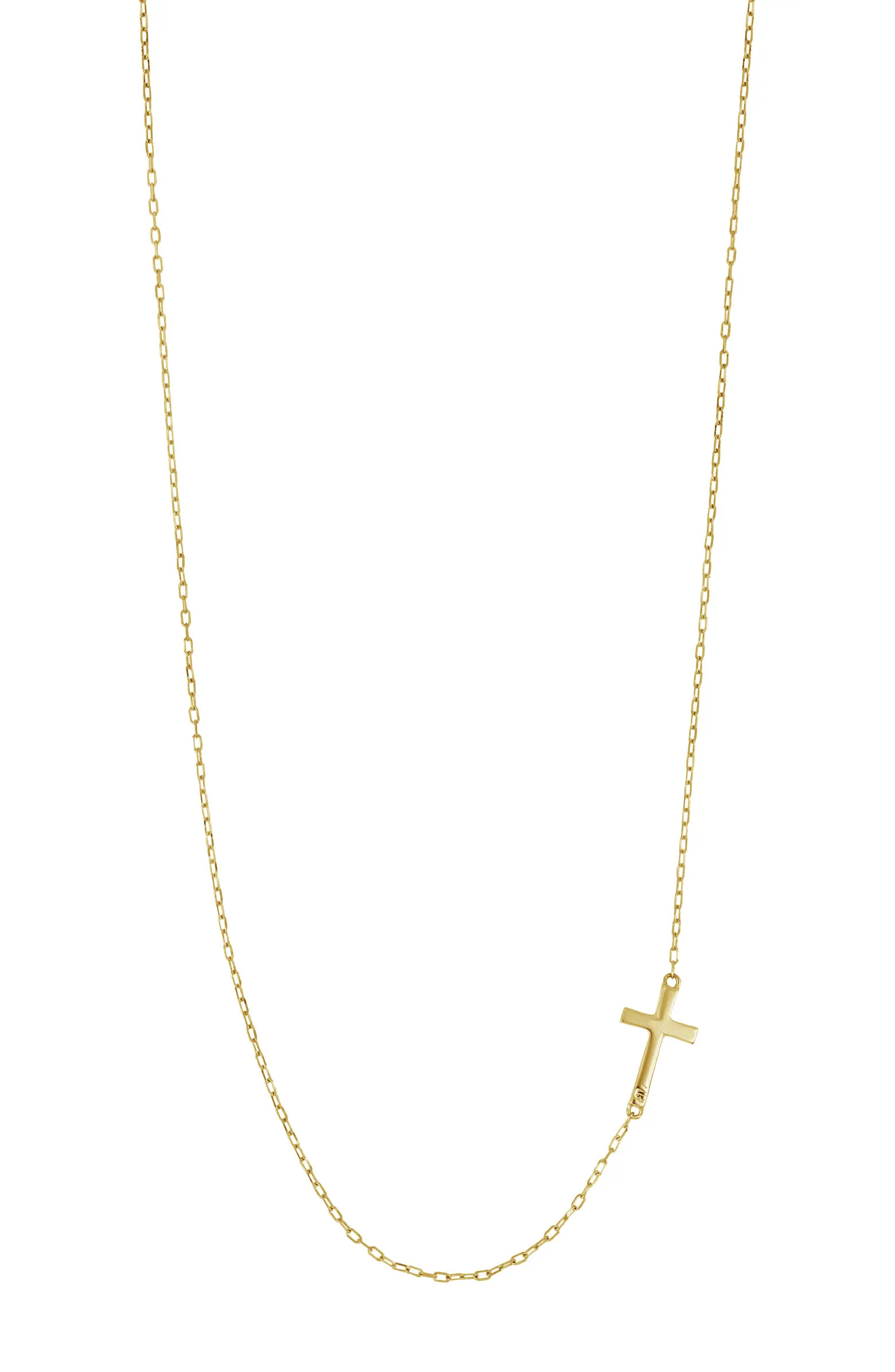 Sideways 14K Gold Cross Pendant Necklace | Nordstrom