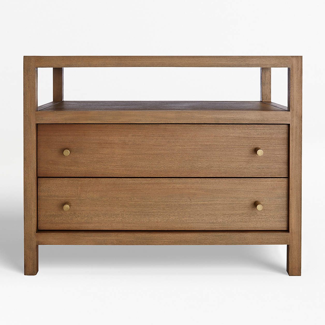 Keane Wenge Solid Wood Charging Nightstand + Reviews | Crate and Barrel | Crate & Barrel
