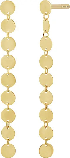 14K Gold Disc Linear Drop Earrings | Nordstrom