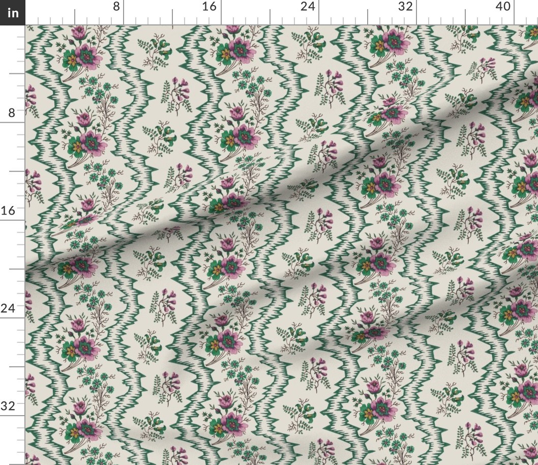 Bedford Chintz Green Lavender 12" Fabric | Spoonflower | Spoonflower
