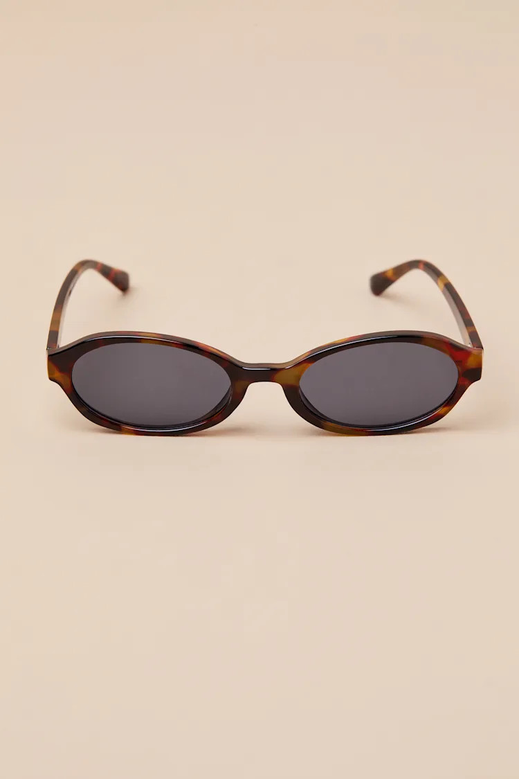Kannon Brown Tortoiseshell Small Oval Sunglasses | Lulus