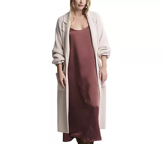 Barefoot Dreams CozyChic Cotton Rib Long Coat - QVC.com | QVC