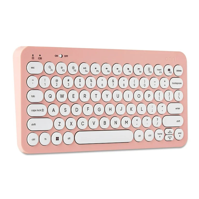 onn Mini Wireless Office Keyboard with USB Receiver, Pearl Blush Pink | Walmart (US)