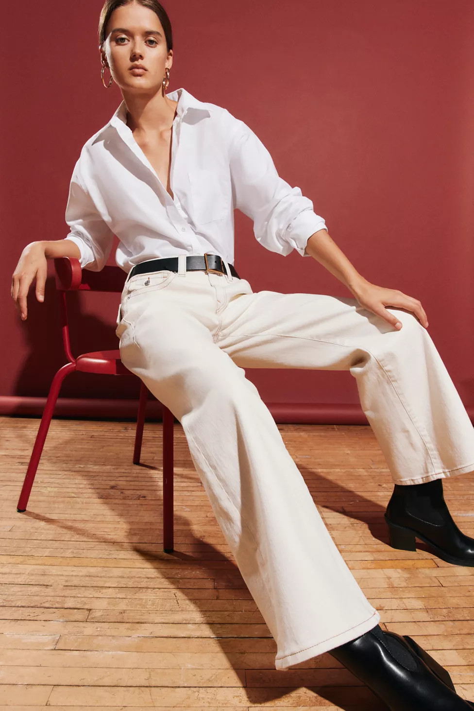 True Religion Bobbi Baggy Jean - Winter White | Urban Outfitters (US and RoW)