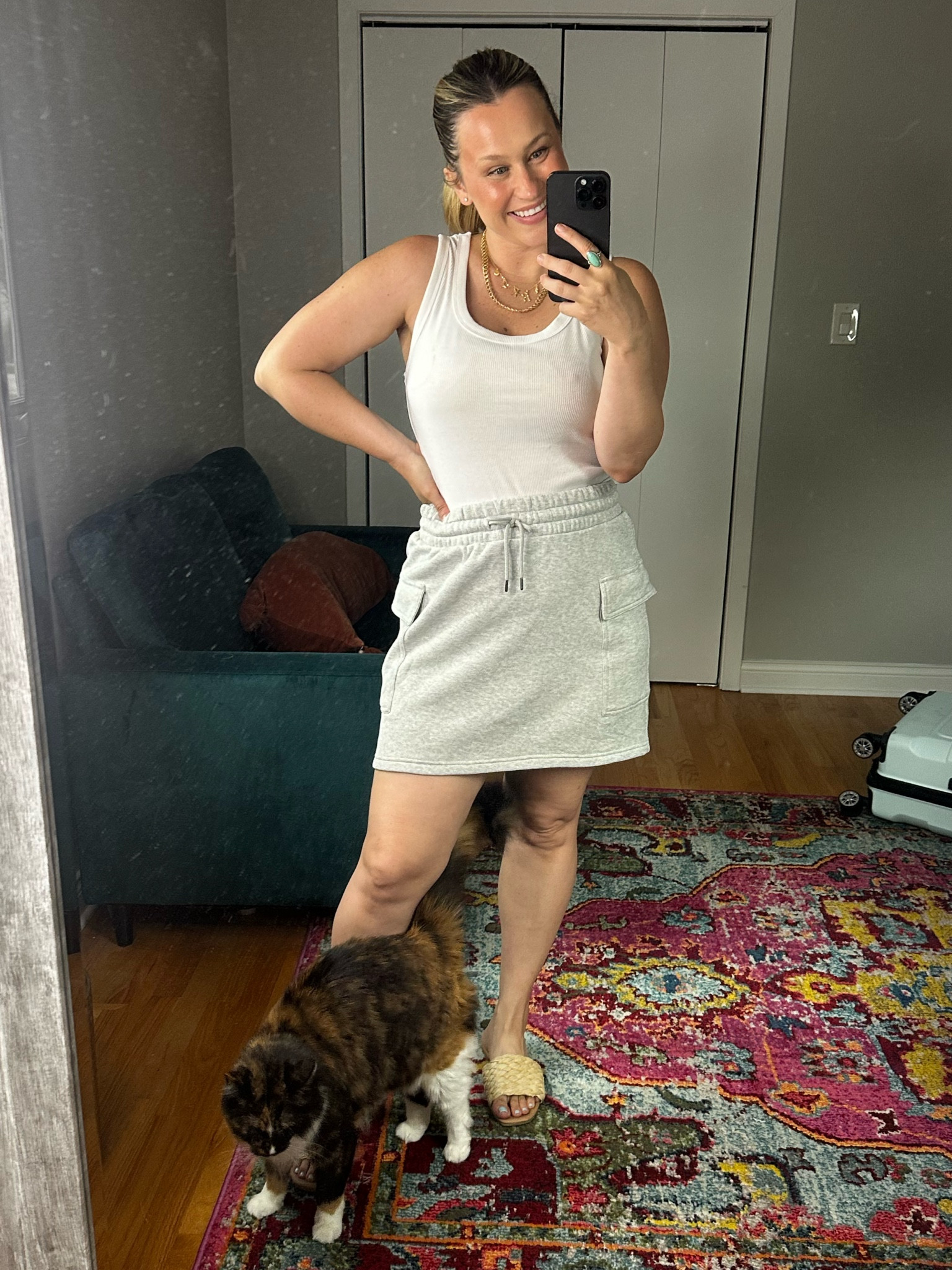 Today’s outfit / white tank top, sweat skirt, sandals and my gold necklaces are amazon! 

#LTKSaleAlert #LTKFindsUnder50 #LTKShoeCrush