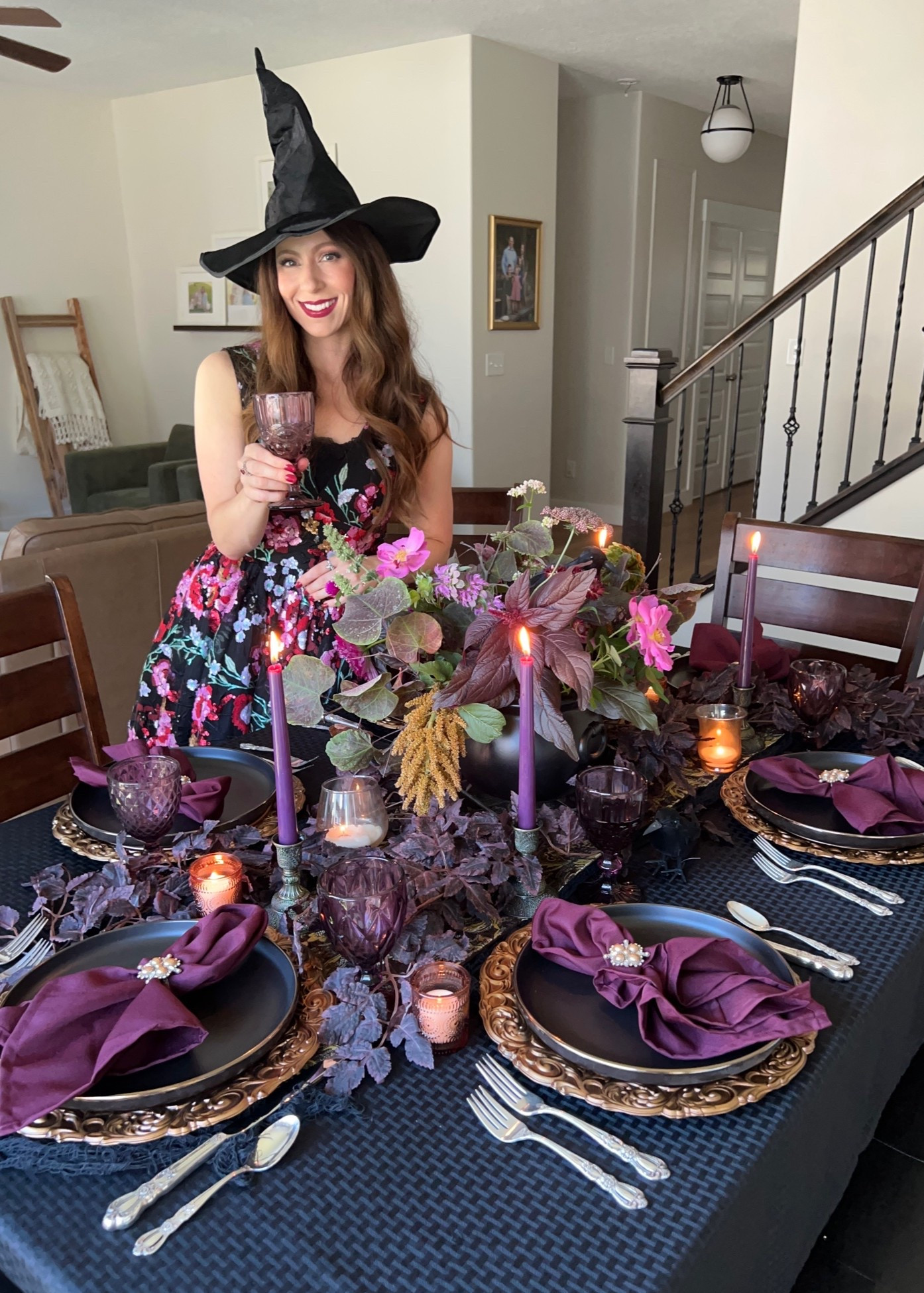 Dark enchanted Manor Halloween table 💜🖤

#LTKSeasonal #LTKHome #LTKfoodie