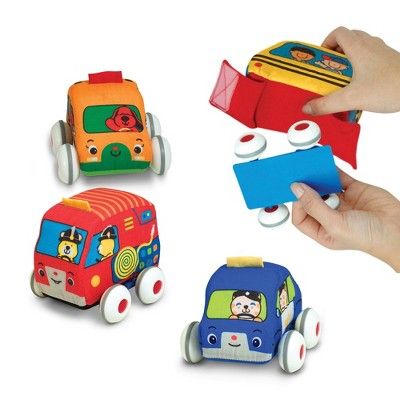 Melissa & Doug K's Kids Pull-Back Vehicle Set - Soft Baby Toy Set With 4 Cars and Trucks and Carr... | Target