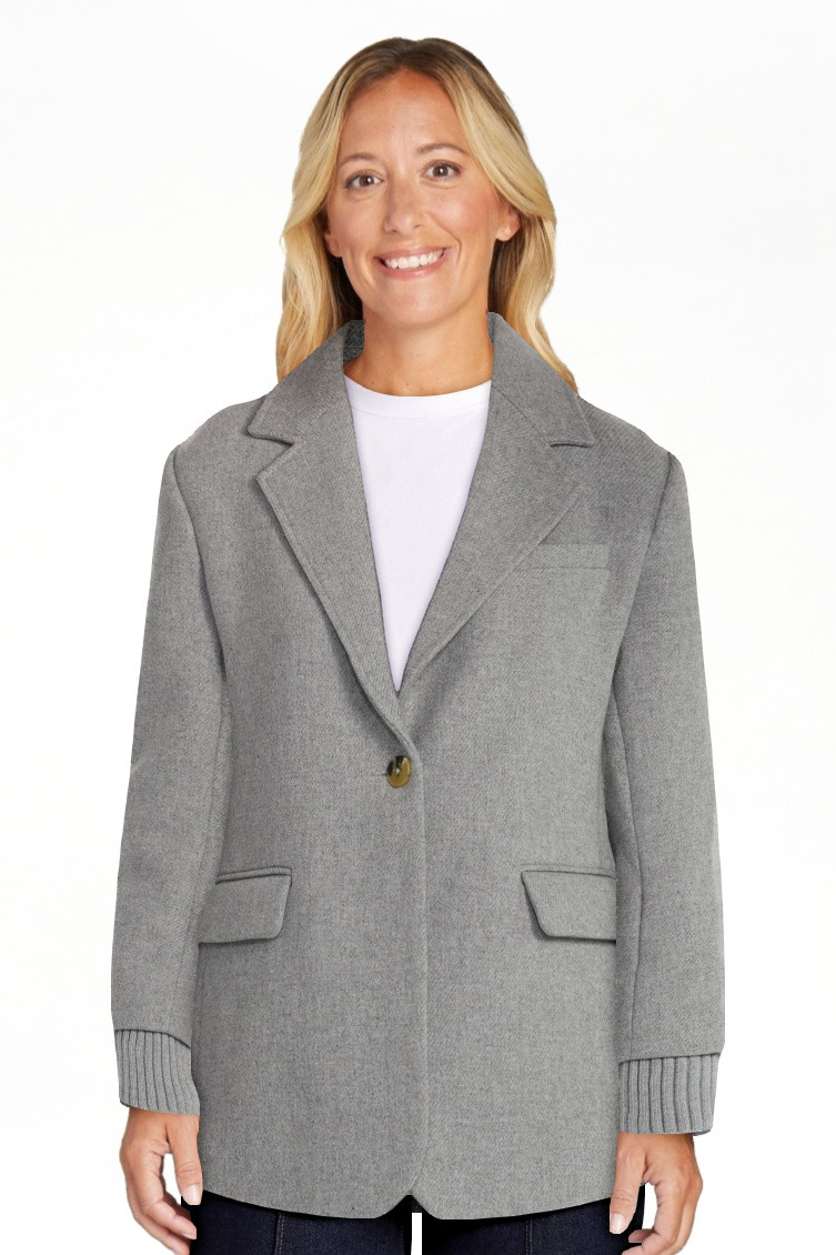 Free Assembly Women's Single Breasted Blazer with Ribbed Sweater Cuffs, Sizes XS-XXL | Walmart (US)