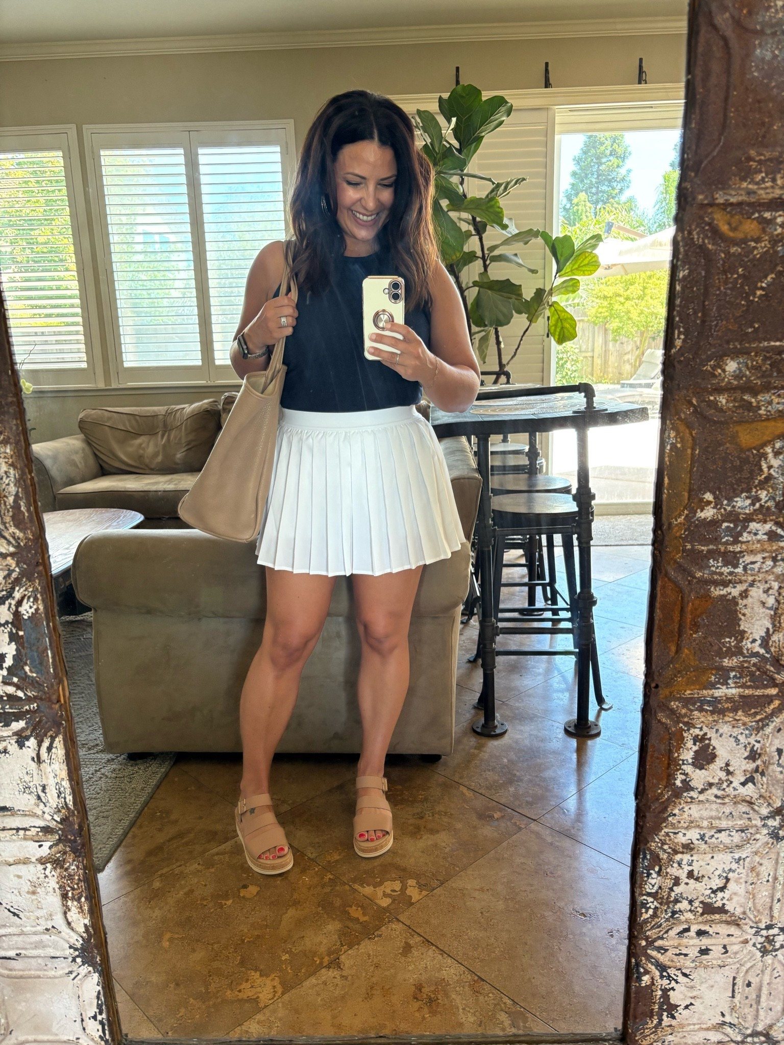 Summer uniform ☀️
Navy tank + white tennis skirt + comfy platform sandals = easy, classic, and mom-life approved. Everything linked, wearing a small in the skirt and medium in tank.

#LTKActive #LTKSeasonal #LTKPetite