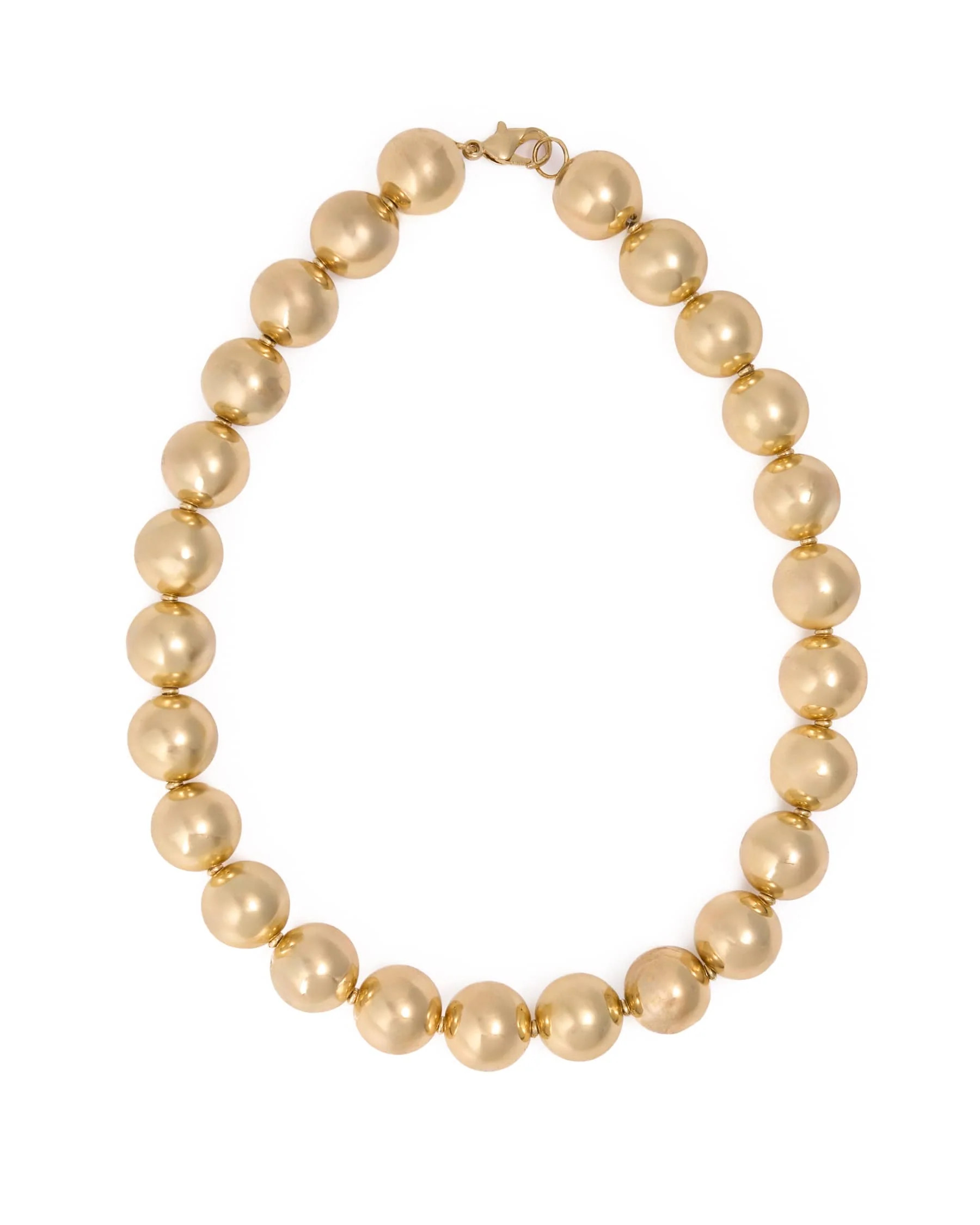 Iris Large Brass Bead Necklace Gold | INK+ALLOY