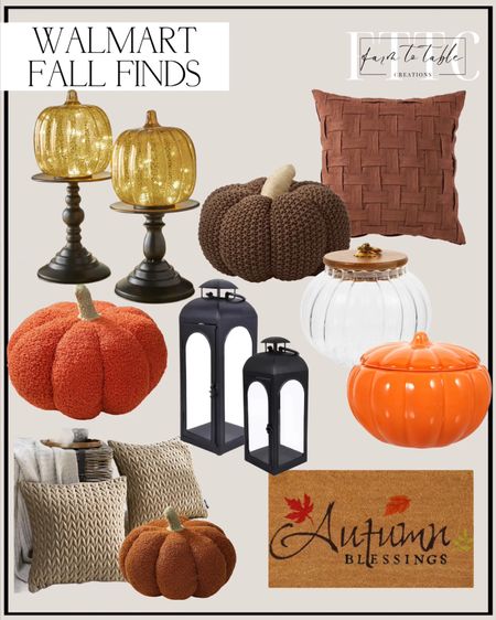 Walmart Fall Finds. Follow @farmtotablecreations on Instagram for more inspiration. Fall Decor. Fall Lanterns. Fall Pillows. Pumpkin Canisters. Pumpkin Candleholders  

#LTKunder50 #LTKhome #LTKSeasonal