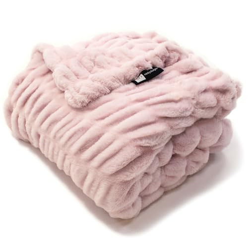 Minky Designs Blossom Pink Minky Blanket – Ultra Soft Faux Fur Throw Blanket for Couch, Bed & Home – Fluffy, Warm & Luxurious – Chic Collection (X-Large, 60x84) | Amazon (US)