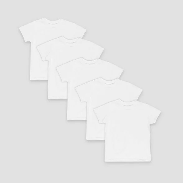 Hanes® Toddler Boys' 5 pack Crew T-Shirt - White | Target