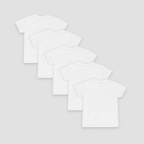 Hanes® Toddler Boys' 5 pack Crew T-Shirt - White | Target