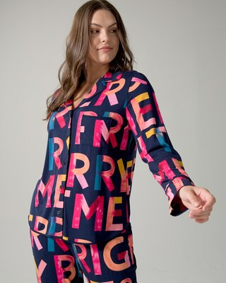 Long Sleeve Notch Collar Top | SOMA