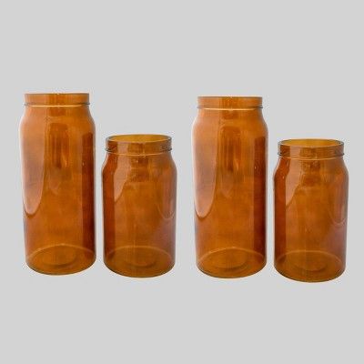 4pk Glass Vases Brown - Bullseye's Playground™ | Target