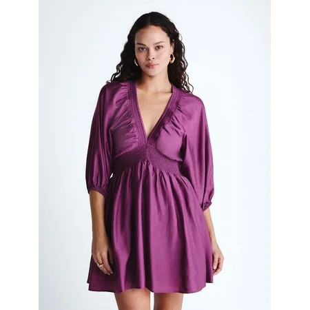 Scoop Women's and Women's Plus Mini Raglan Dress, Sizes XS-4X | Walmart (US)