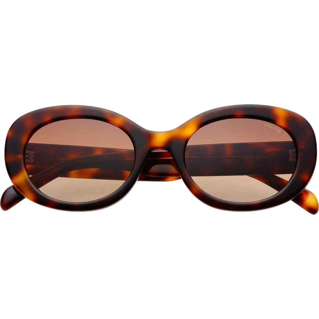 FREYRS Eyewear Aria Oval Sunglasses in Brown Tortoise at Nordstrom | Nordstrom