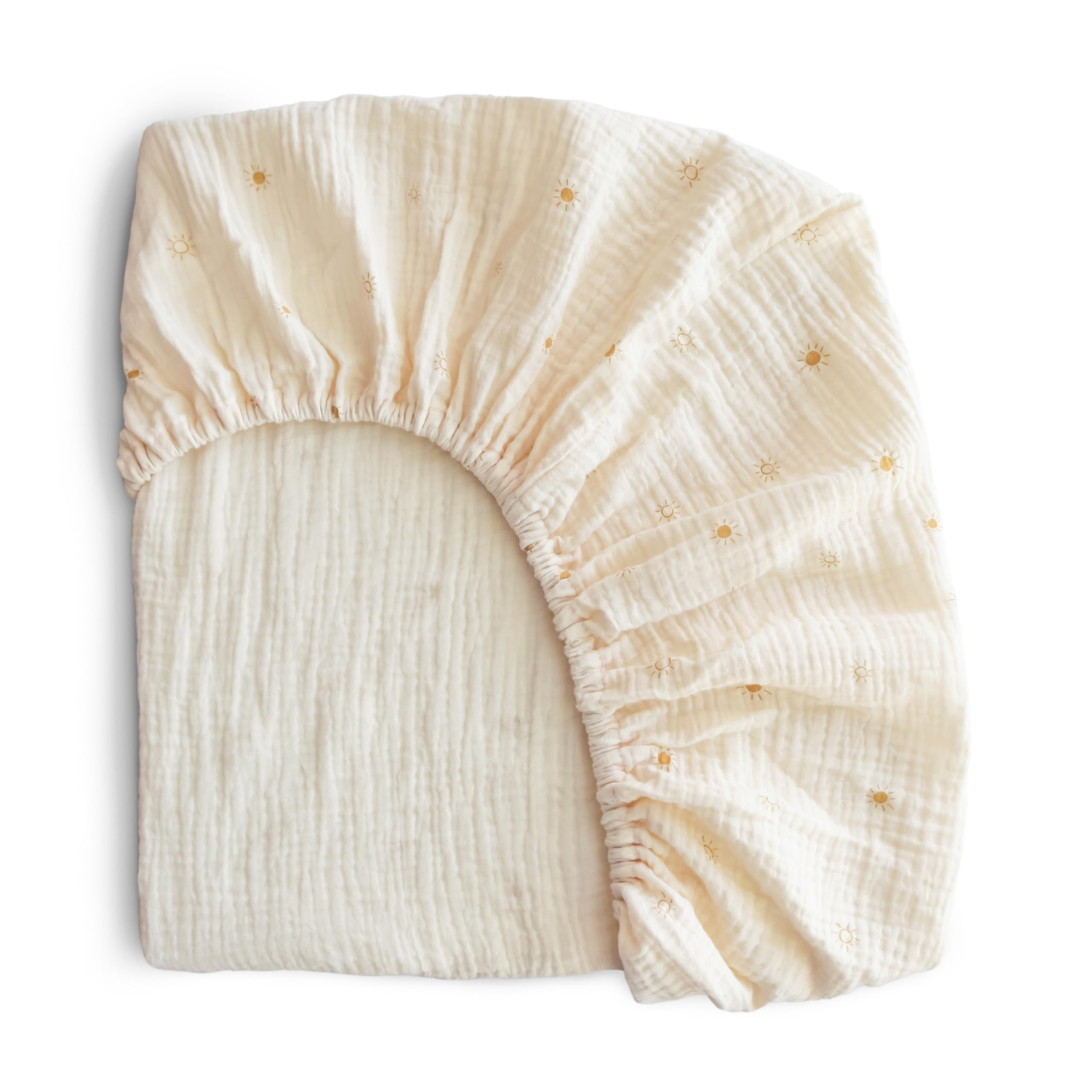 mushie Extra Soft Muslin Fitted Crib Sheet | 192 Thread Count | 28"x 52" (Tradewinds) | Amazon (US)