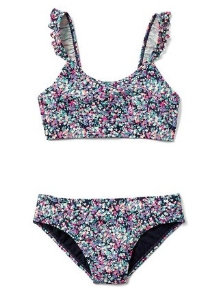 Gap Girls Floral Ruffle Swim Two Piece Size M Plus - Blue galaxy | Gap US