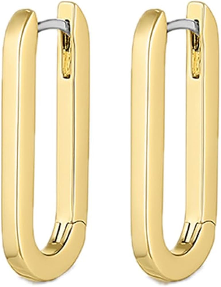 gorjana - Parker Huggies 7/8" Drop - 18k Gold Plated - Stylish Paper Clip Design - Surgical Steel... | Amazon (US)
