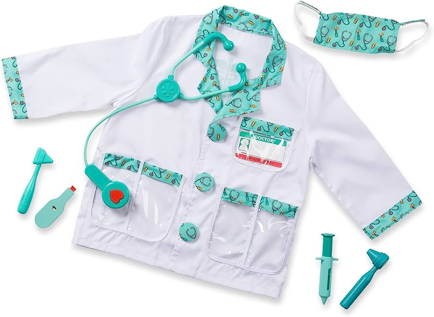 Melissa & Doug Doctor Role Play Dress-Up Set (7 pcs) - Pretend Play Costume And Kit With Stethosc... | Amazon (US)