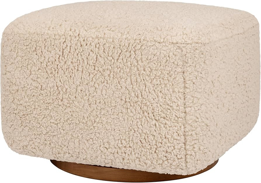 Babyletto Kiwi Gliding Ottoman in Chai Shearling with Dark Wood Base, Greenguard Gold and CertiPU... | Amazon (US)