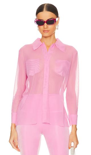 Shirt with Faux Pockets in Candy Pink | Revolve Clothing (Global)