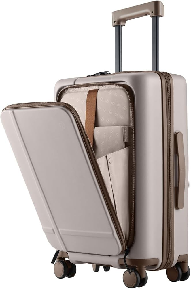 NINETYGO Carry On Luggage 22x14x9 Airline Approved, 20 Inch Suitcase with Front Compartment & Cup... | Amazon (US)
