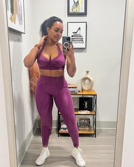This workout set is extra sassy and curve hugging! The fabric is also soft with a nice supportive hold. Found this set on Amazon as a dupe to a luxe brand and can’t tell the difference! 💜

#LTKfitness #LTKmidsize