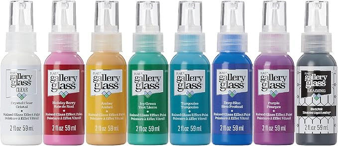 Gallery Glass Jewel Tones PROMOGGJL22 Stained Kit, 8 Piece Glass Paint Set for DIY Arts and Craft... | Amazon (US)
