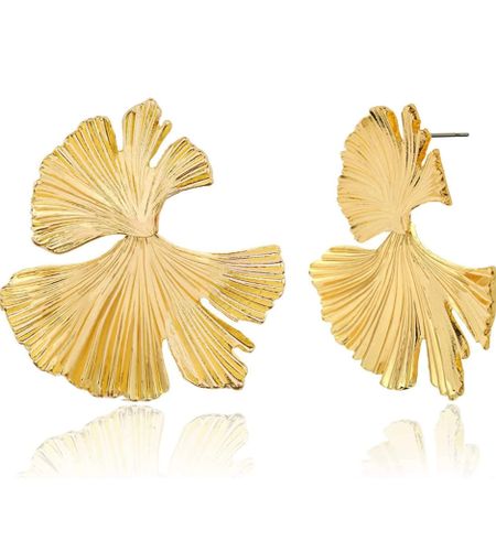 Gold leaf earrings, statement earrings 

#LTKGiftGuide #LTKunder50 #LTKunder100