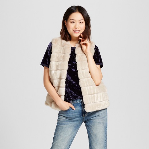 Women's Faux Fur Vest - A New Day™ Cream | Target