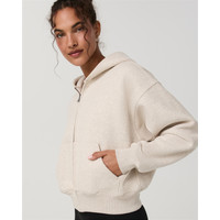 Vuori Restore Essential Full Zip Hoodie | Bone Heather | Small | Vuori Clothing (US & Canada)