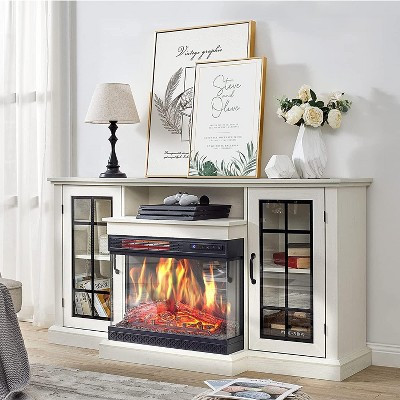 Fireplace TV Stand, 59'' TV Stand with Fireplace, Electric Fireplace Heater, Entertainment Center with Frame and LED Light Colors, TV Console Cabinet | Target