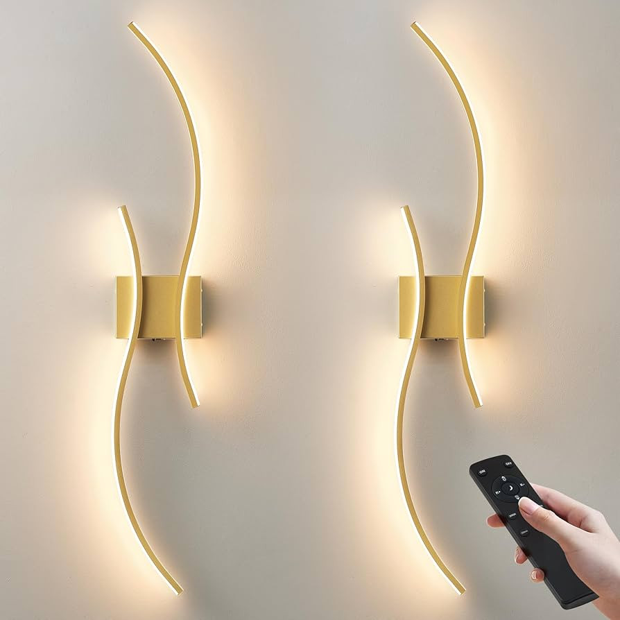 Battery Operated Wall Sconces Set of Two with Remote Control, Stepless Colors 3000K-6000K & Dimmi... | Amazon (US)