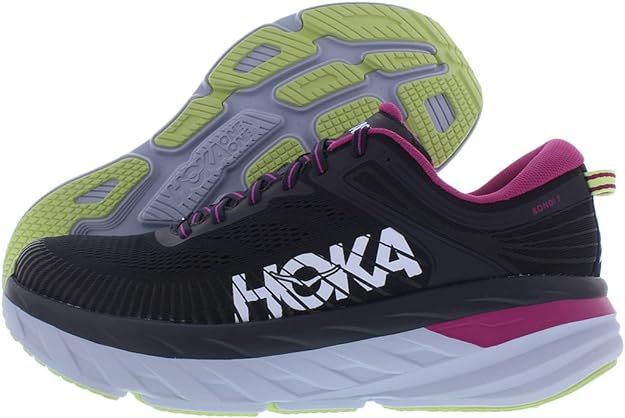 Amazon.com | HOKA ONE ONE Bondi 7 Womens Shoes Size 9.5, Color: Blue Graphite/Festival Fuchsia | ... | Amazon (US)