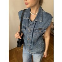 Vintage Denim Vest/Made in Italy 90S Style Denim Vest | Etsy (US)