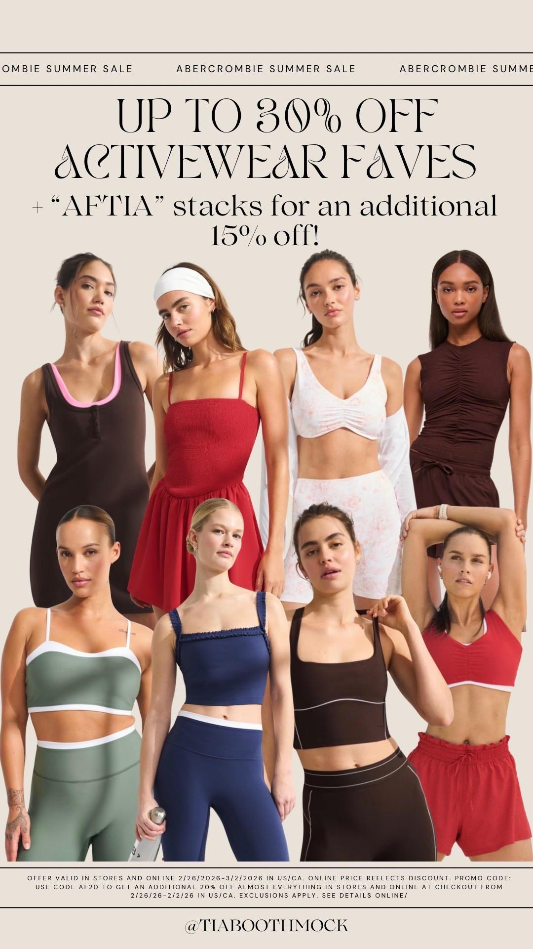 Pilates, hot girl walks, errands, coffee runs… these are all on sale at @abercrombie right now!!! Up to 30% off and my code AFTIA stacks for an extra 15% off all weekend 🏃‍♀️#AbercrombiePartner

#LTKmomlife #LTKSaleAlert #LTKActive
