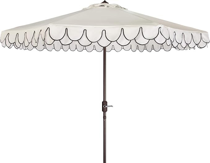 SAFAVIEH PAT8006A Outdoor Collection Elegant Valance Auto Tilt Umbrella, 9', Navy/White | Amazon (US)