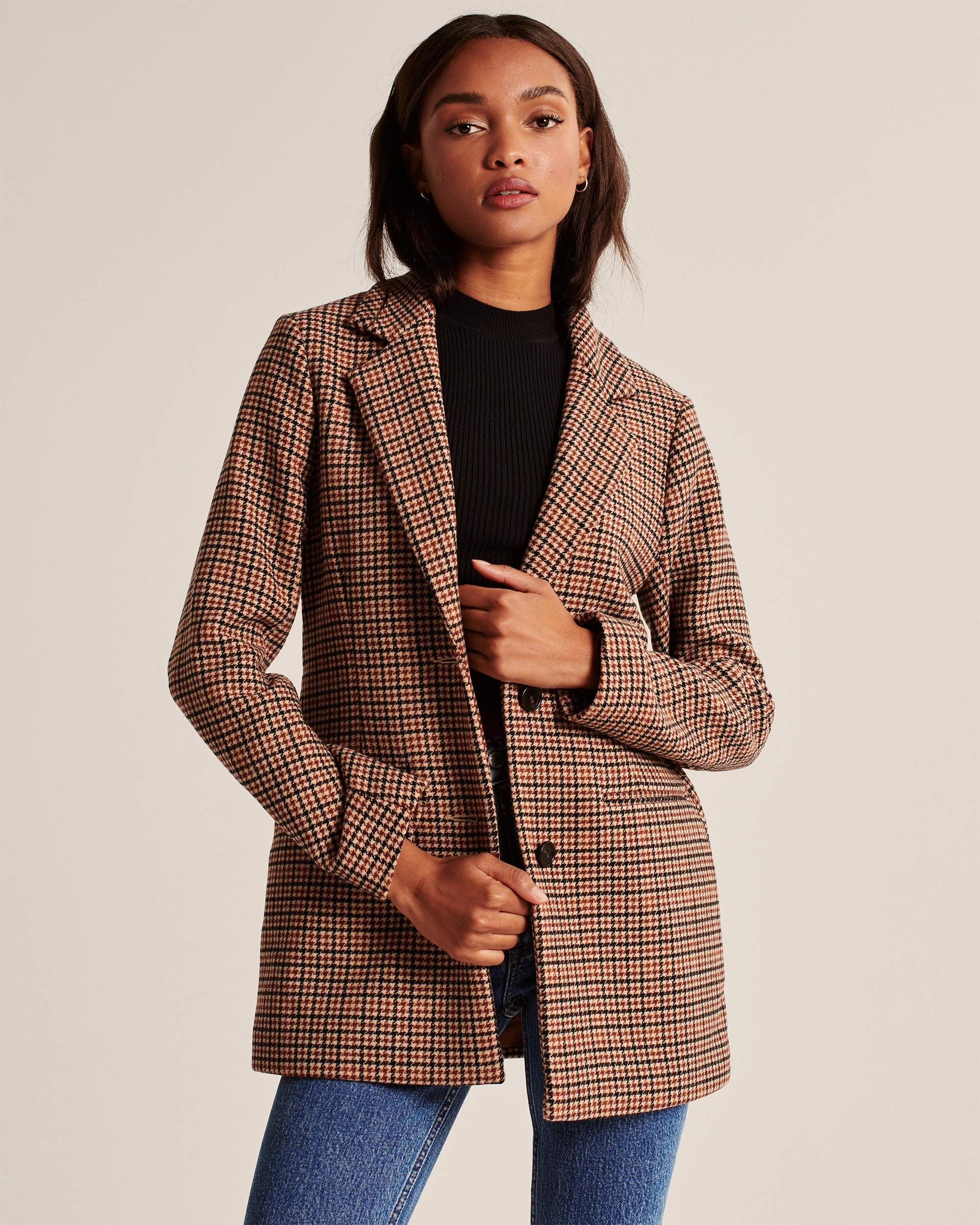 Wool-Blend Blazer Coat | Abercrombie & Fitch (US)