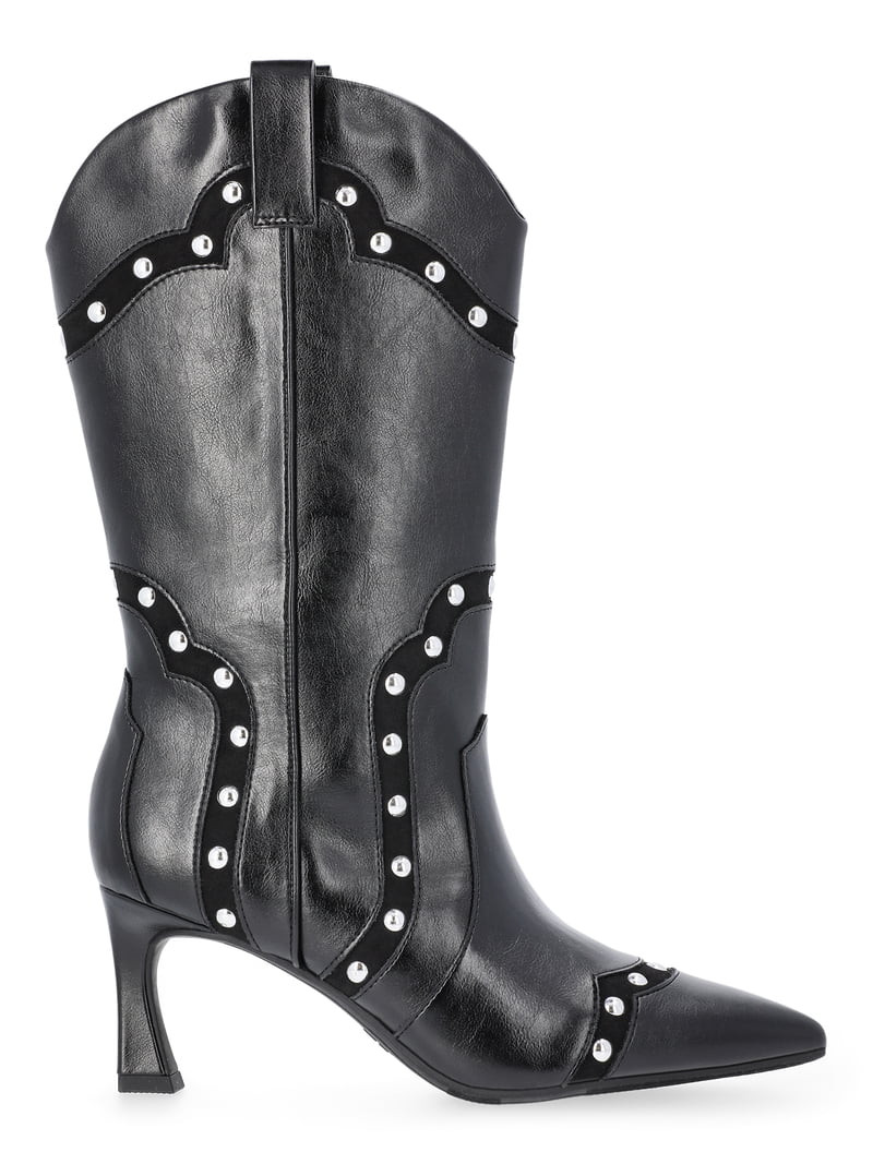 Madden NYC Women's Studded Heeled Western Boots | Walmart (US)