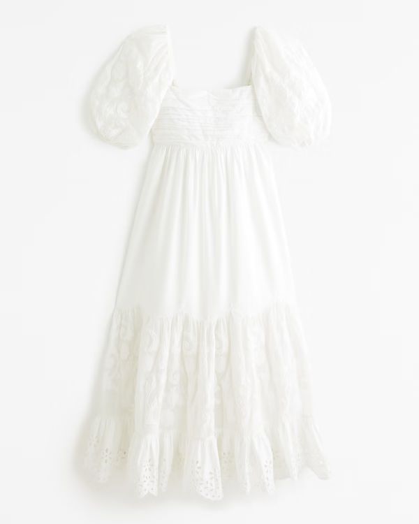 Emerson Eyelet Midi Dress | Abercrombie & Fitch (US)