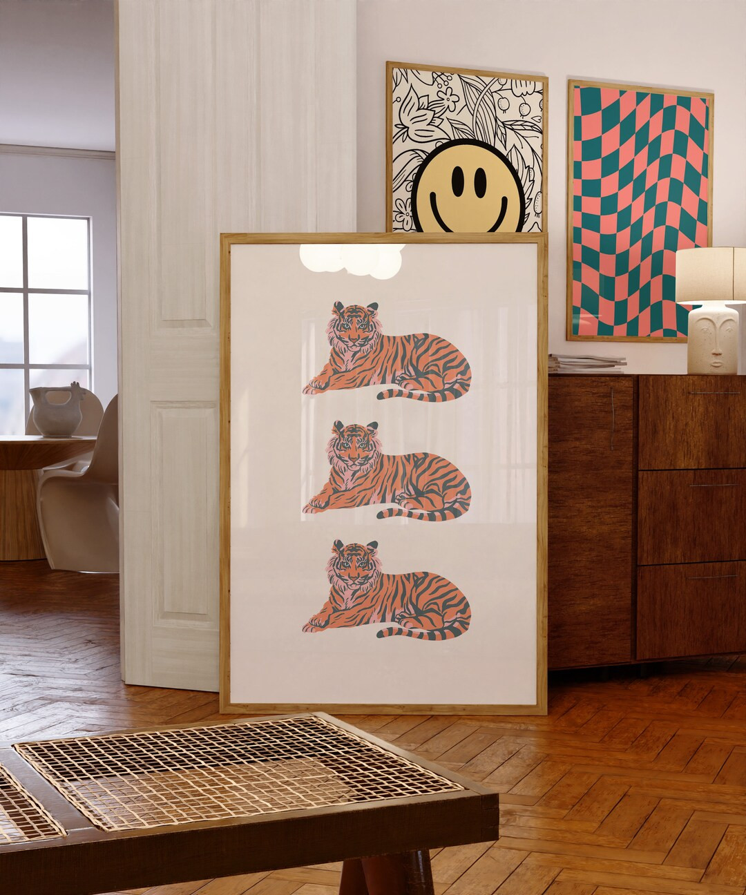 Tiger Art Print, Funky Print, Trendy Art Prints, Dorm Decor, Digital download, Girly Print Trendy... | Etsy (US)