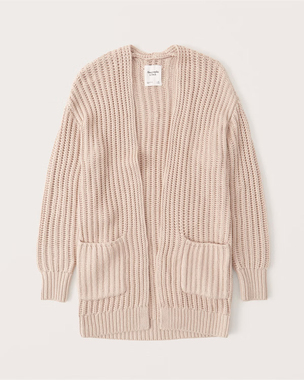 Women's Textural Cotton Cardigan | Women's New Arrivals | Abercrombie.com | Abercrombie & Fitch (US)