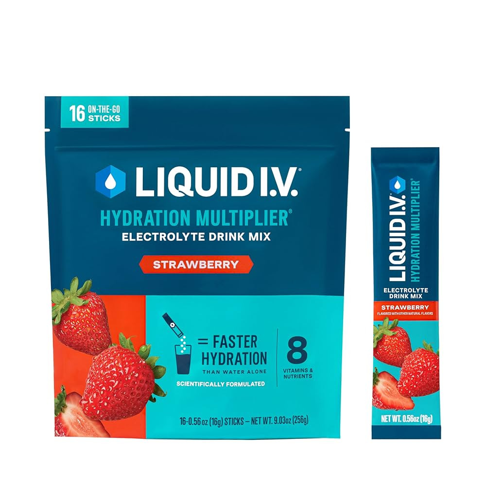 Liquid I.V.® Hydration Multiplier - Strawberry | Electrolyte Powder Drink Mix | 1 Pack (16 Servi... | Amazon (US)